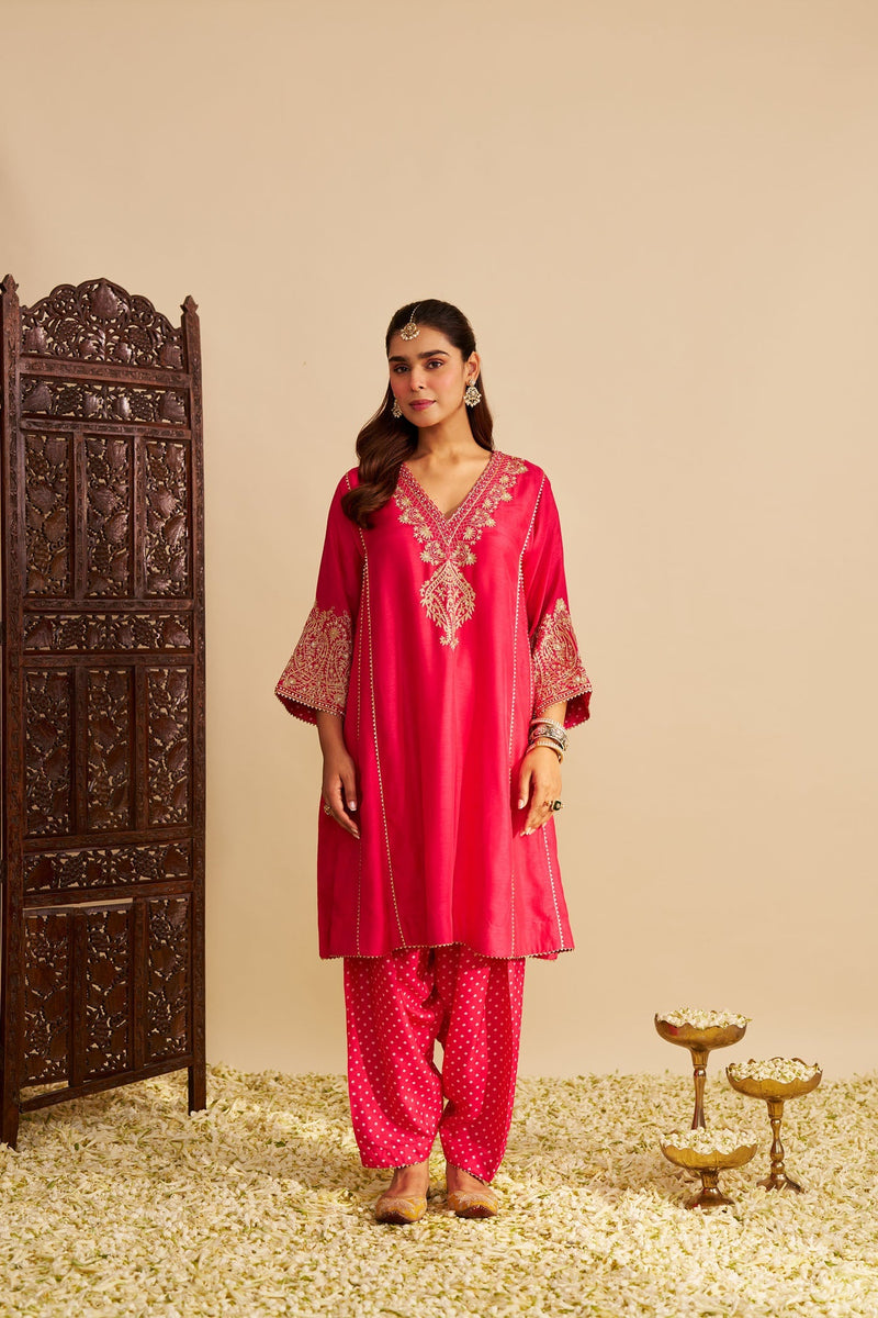 NIYAH - Rani Hotpink SHORT CHAUGA WITH SALWAR (Lxrts)