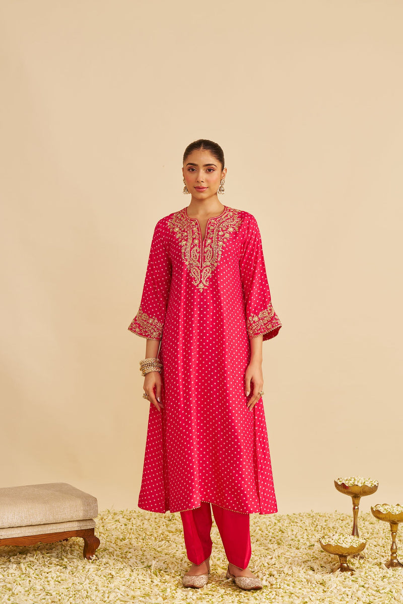 SHEZIA - Rani Hotpink LONG CHAUGA WITH SALWAR