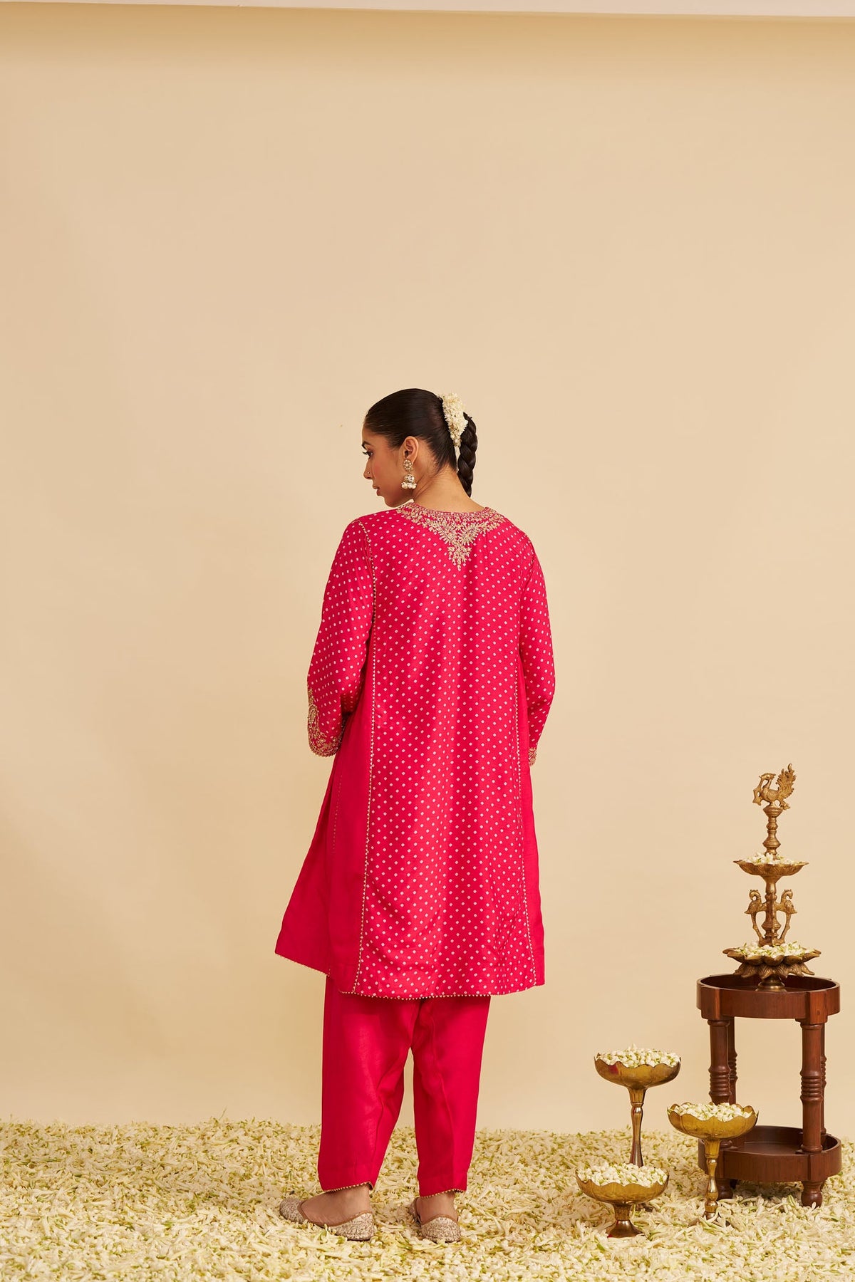KAYRA - Rani Hotpink SHORT GATHERED CHAUGA WITH SALWAR