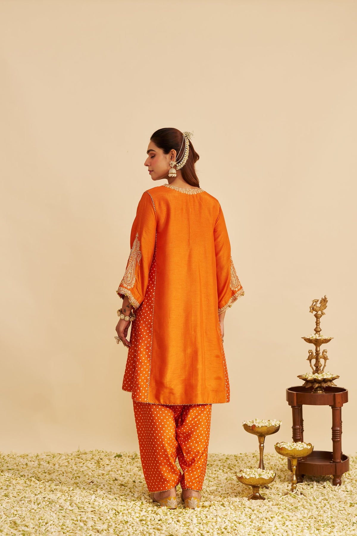 JERIAH - Orange SHORT CHAUGA WITH SALWAR