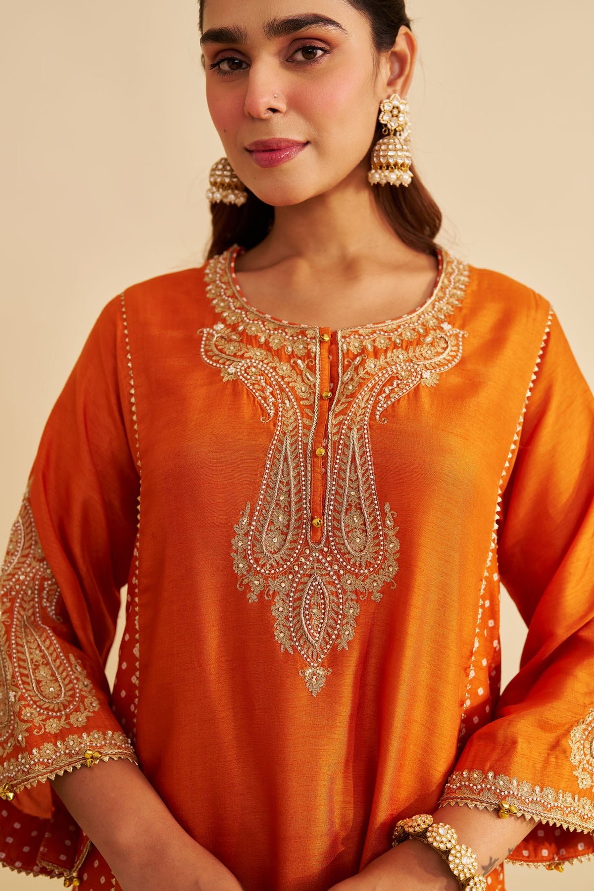 JERIAH - Orange SHORT CHAUGA WITH SALWAR
