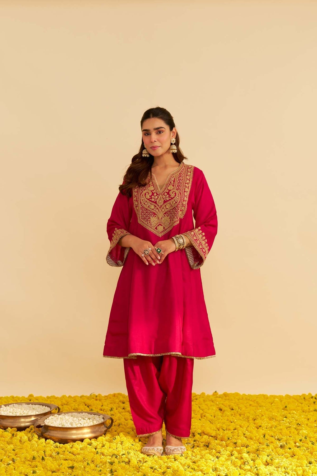 MEHZA - HOTPINK HORT CHAUGA WITH SALWAR (Lxrts)