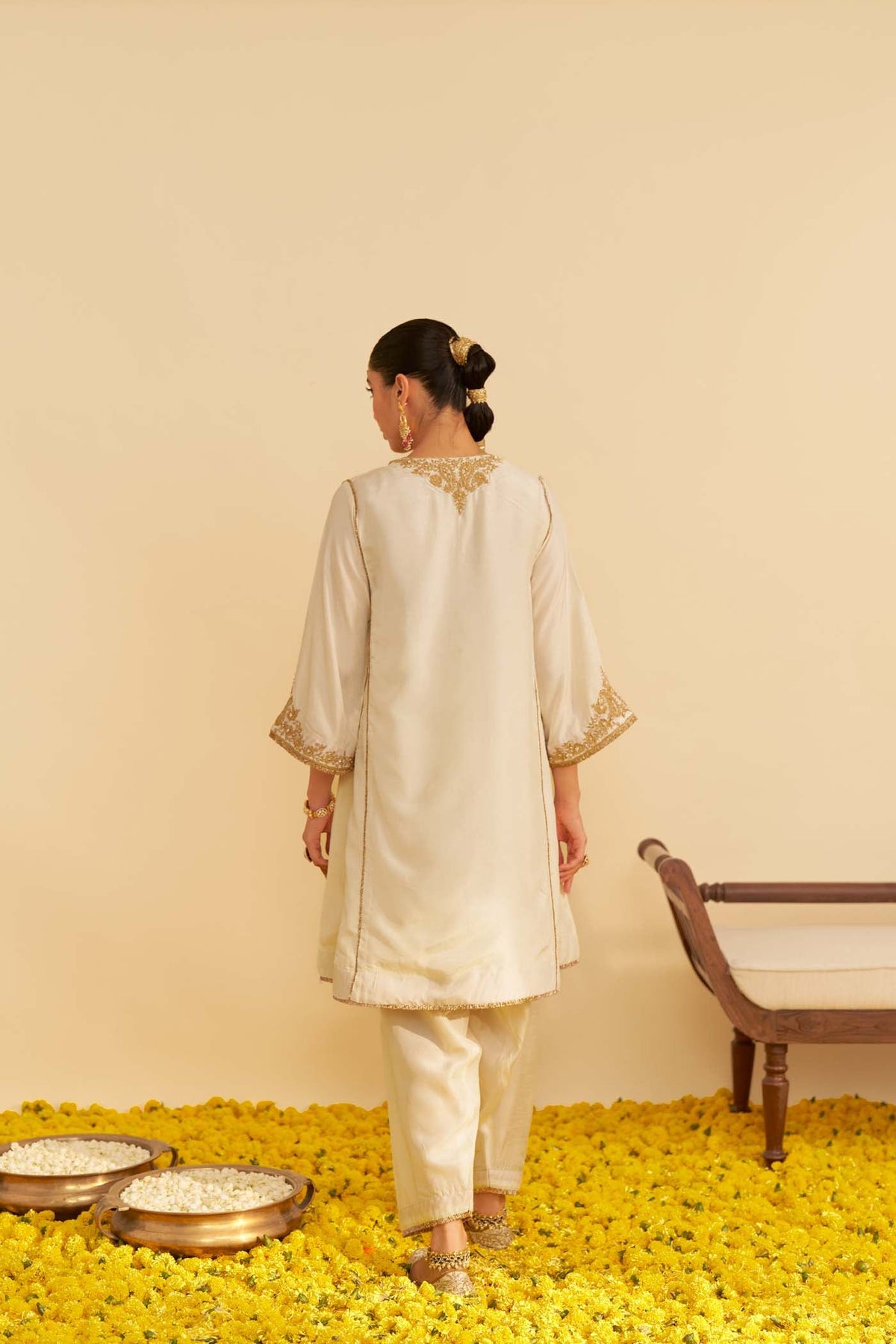 AYRA - DAISY IVORY SHORT CHAUGA WITH SALWAR