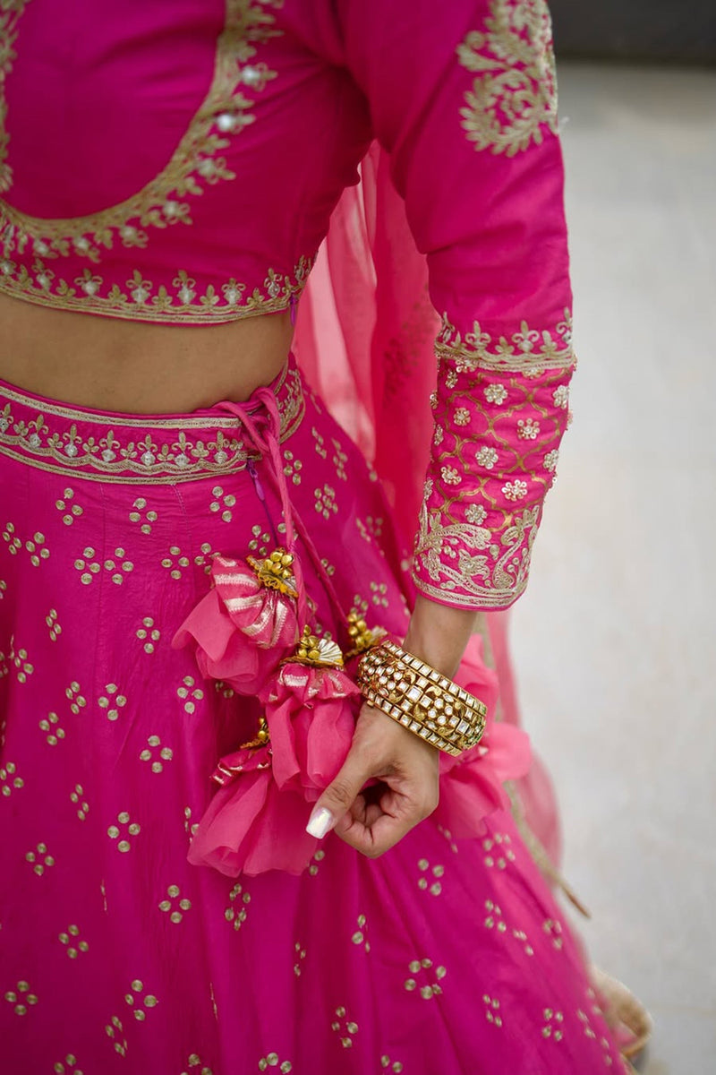 Nisha Agarwal In Naaina- Flamingo Pink Lehnega Set with Dupatta