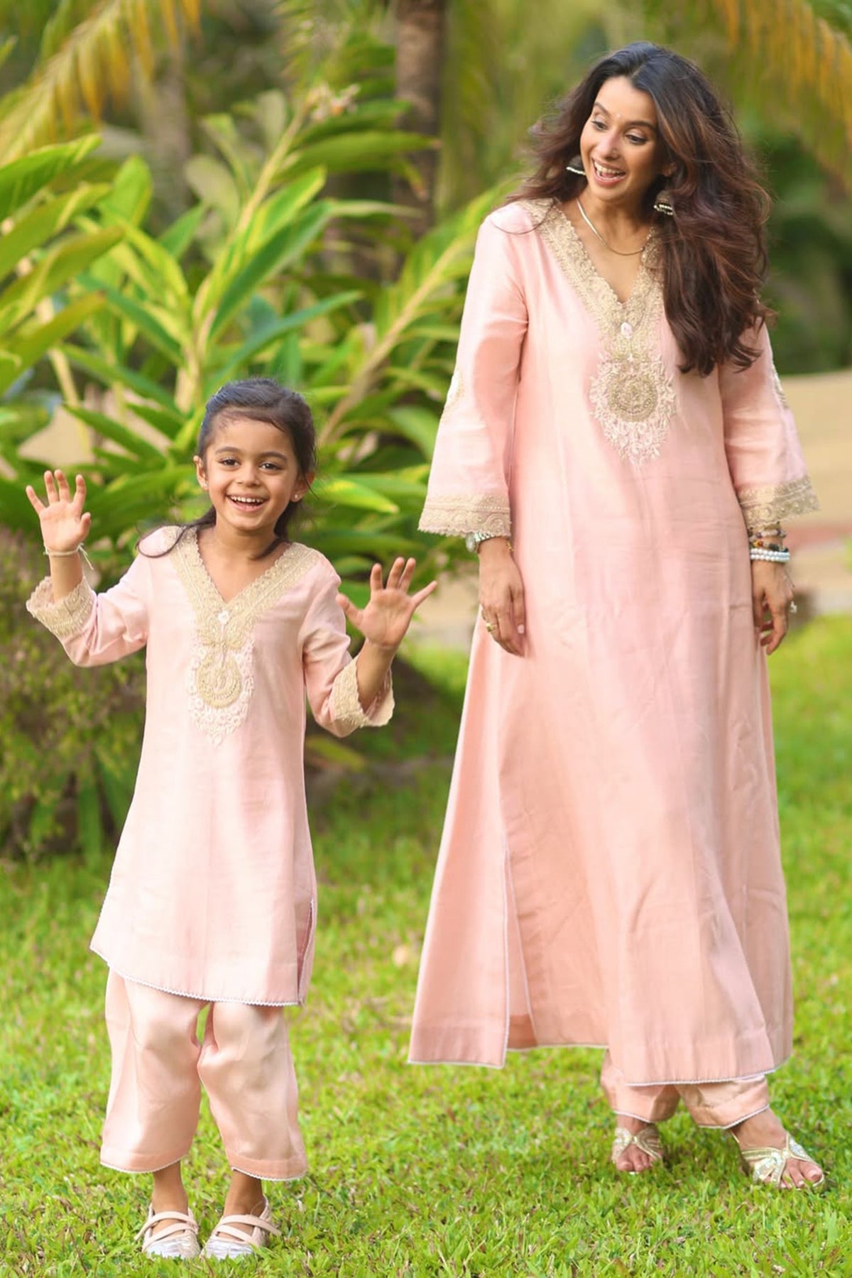 Pranitaa In Sanvi - Blush Pink Long Choga with Salwar