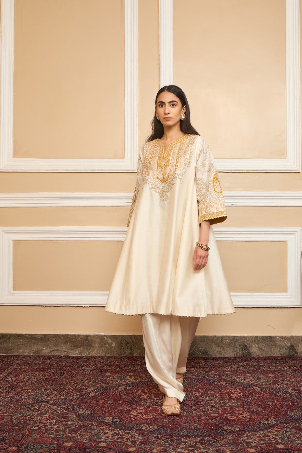 Gurleen Gambhir IN MOHSINA - DAISY IVORY SHORT KALIDAAR CHOGA WITH SALWAR