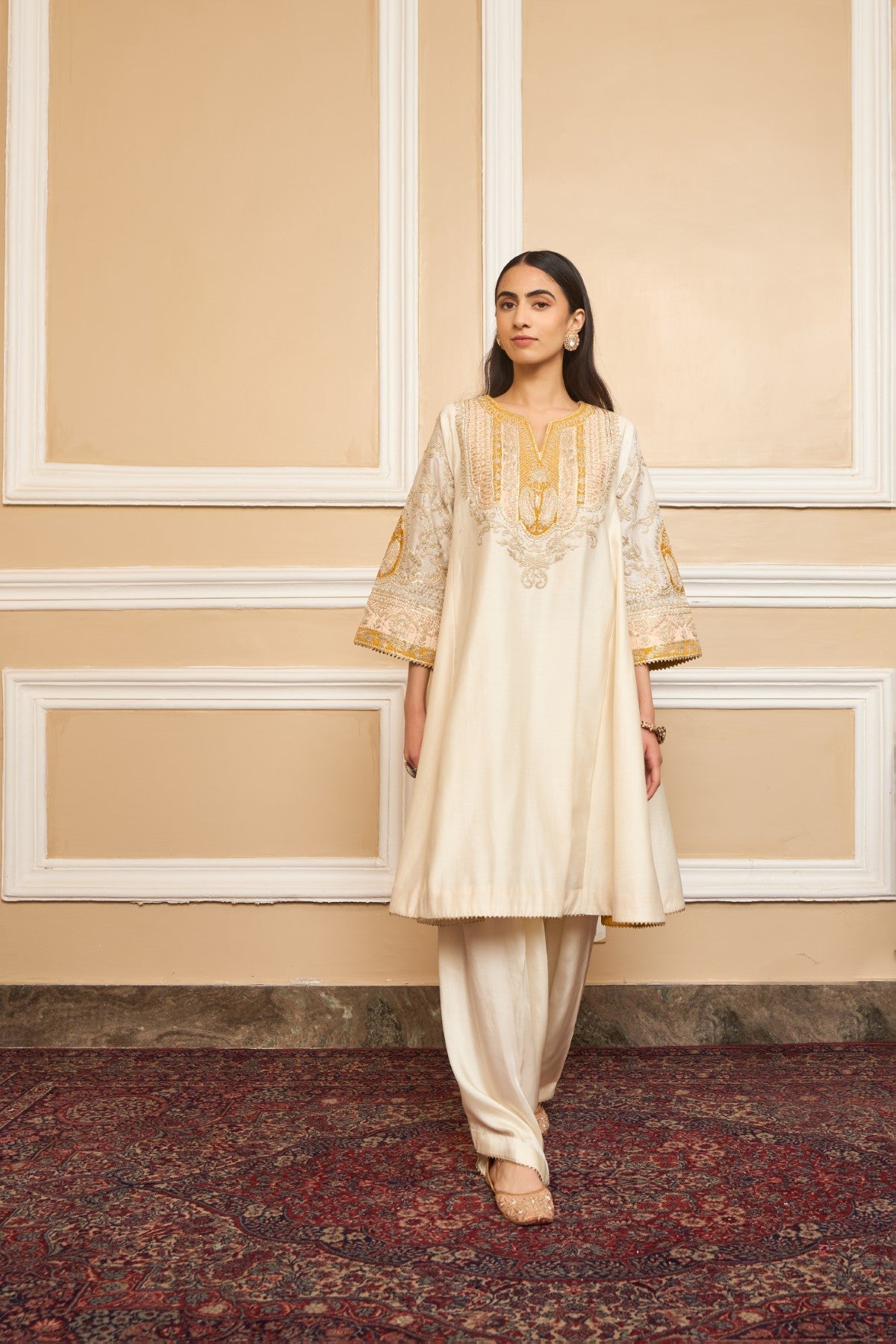 Gurleen Gambhir IN MOHSINA - DAISY IVORY SHORT KALIDAAR CHOGA WITH SALWAR