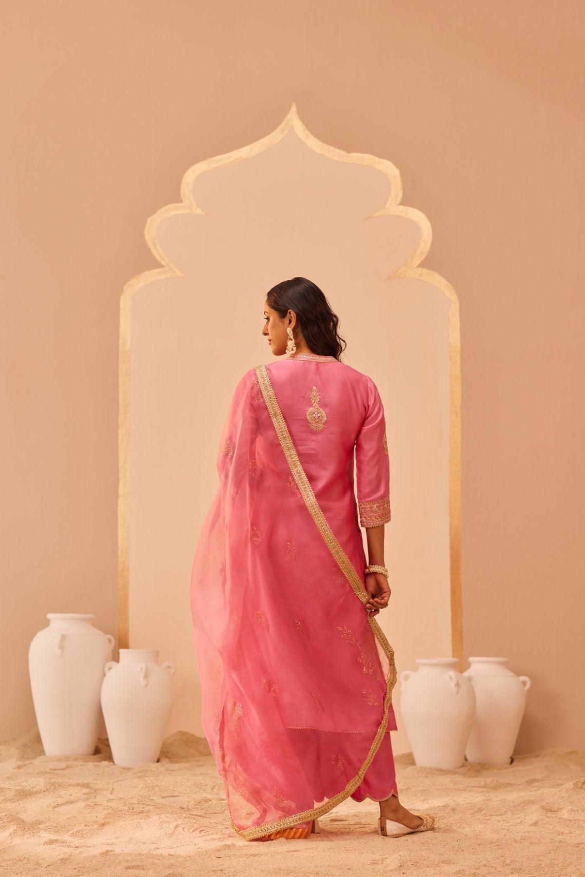 Zaniab - Flamingo Pink Kurta Set