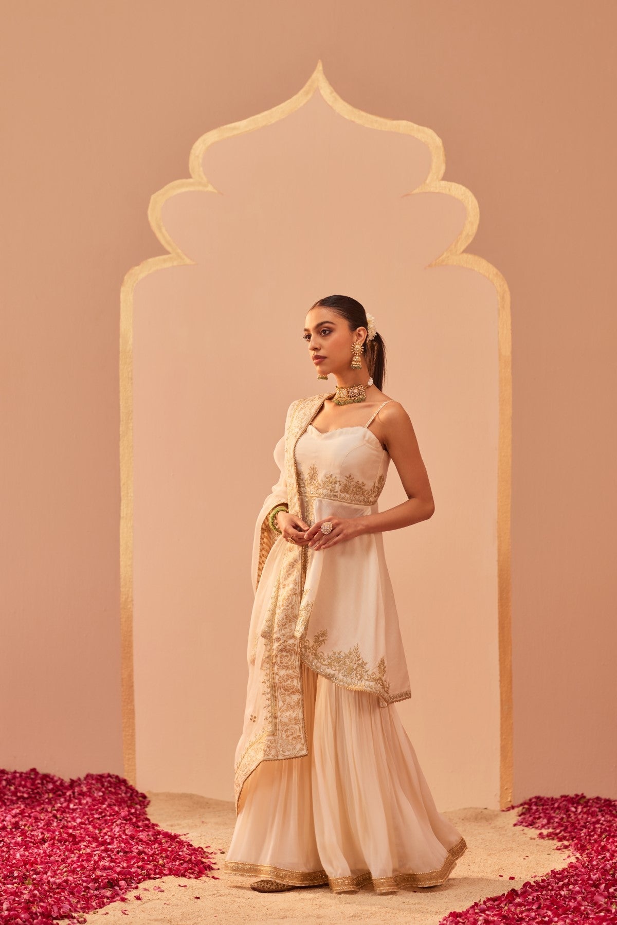 Tahira - Daisy Ivory Kurta Garara Set (LXRTS)