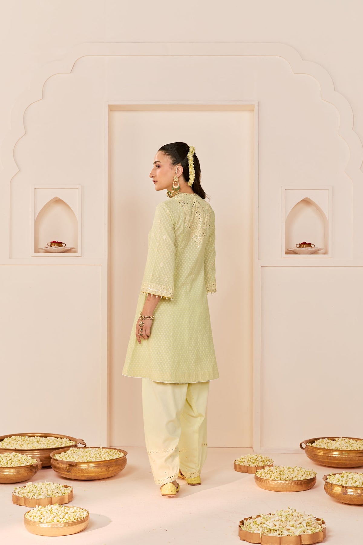 Aishani Maini In Nida - Mint Green Short Choga With Farshi Salwar