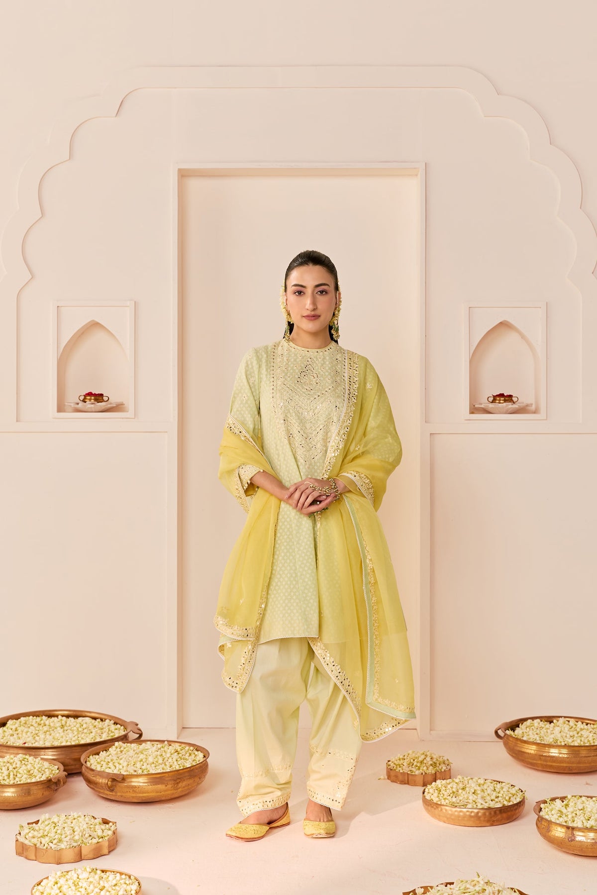 Aishani Maini In Nida - Mint Green Short Choga With Farshi Salwar