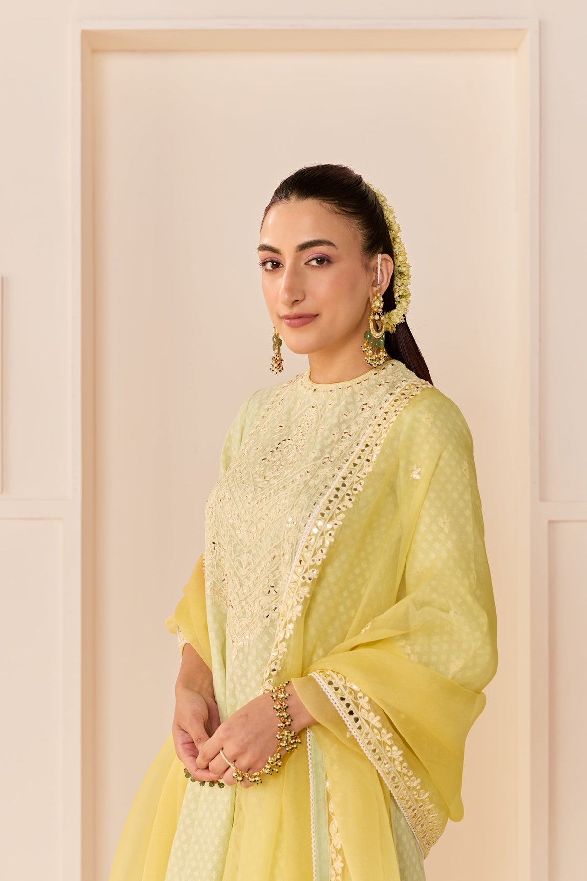 Aishani Maini In Nida - Mint Green Short Choga With Farshi Salwar