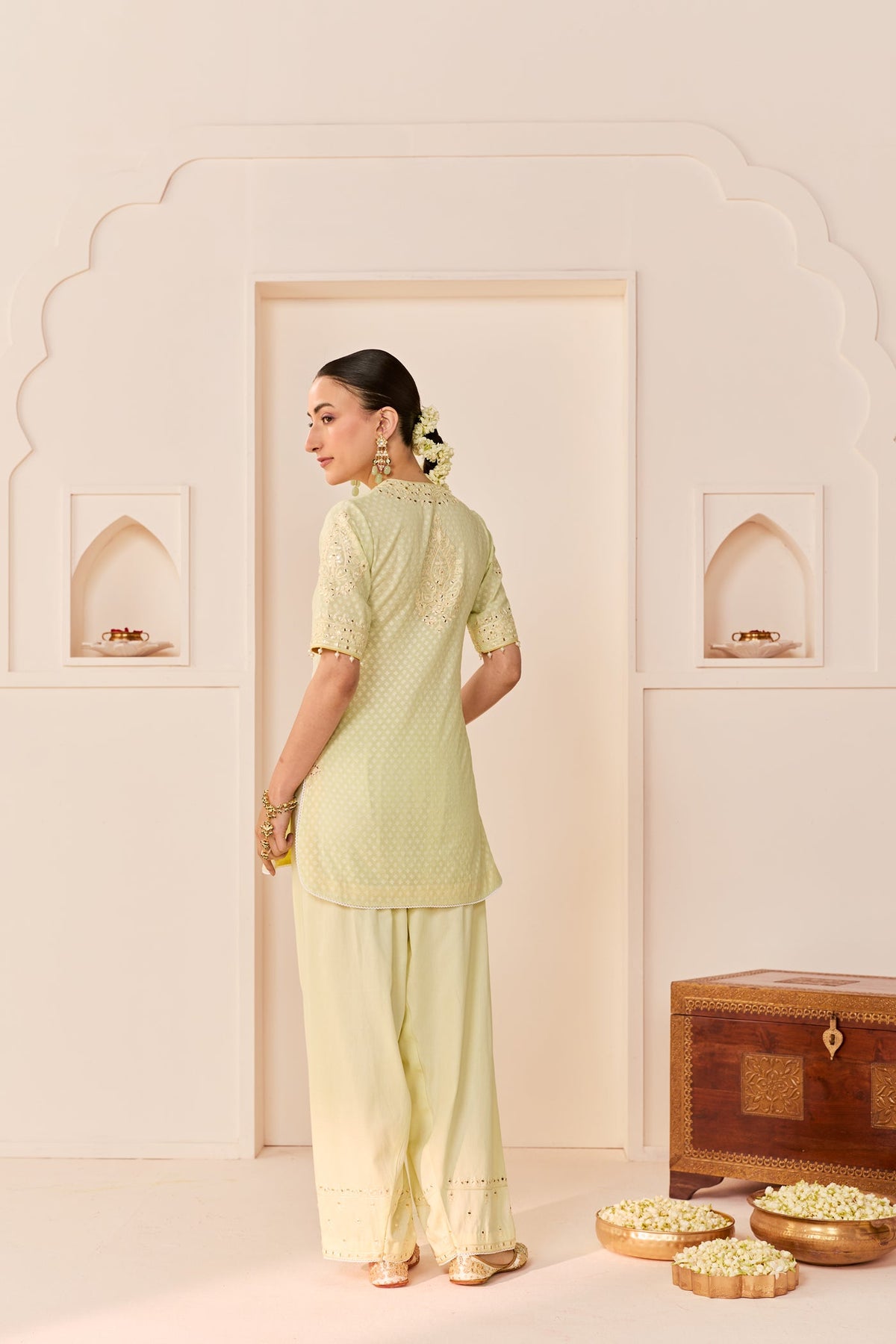 Anaisha - Mint Green Short Kurta With Farshi Salwar (LXRTS)