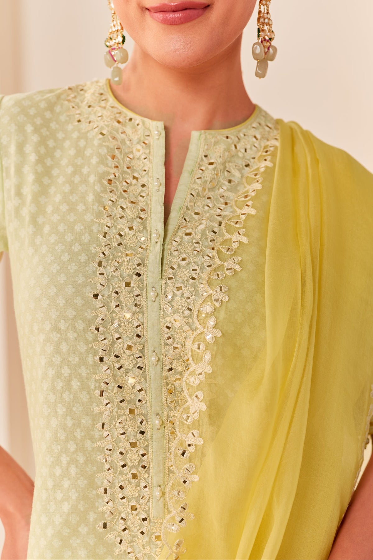 Anaisha - Mint Green Short Kurta With Farshi Salwar (LXRTS)