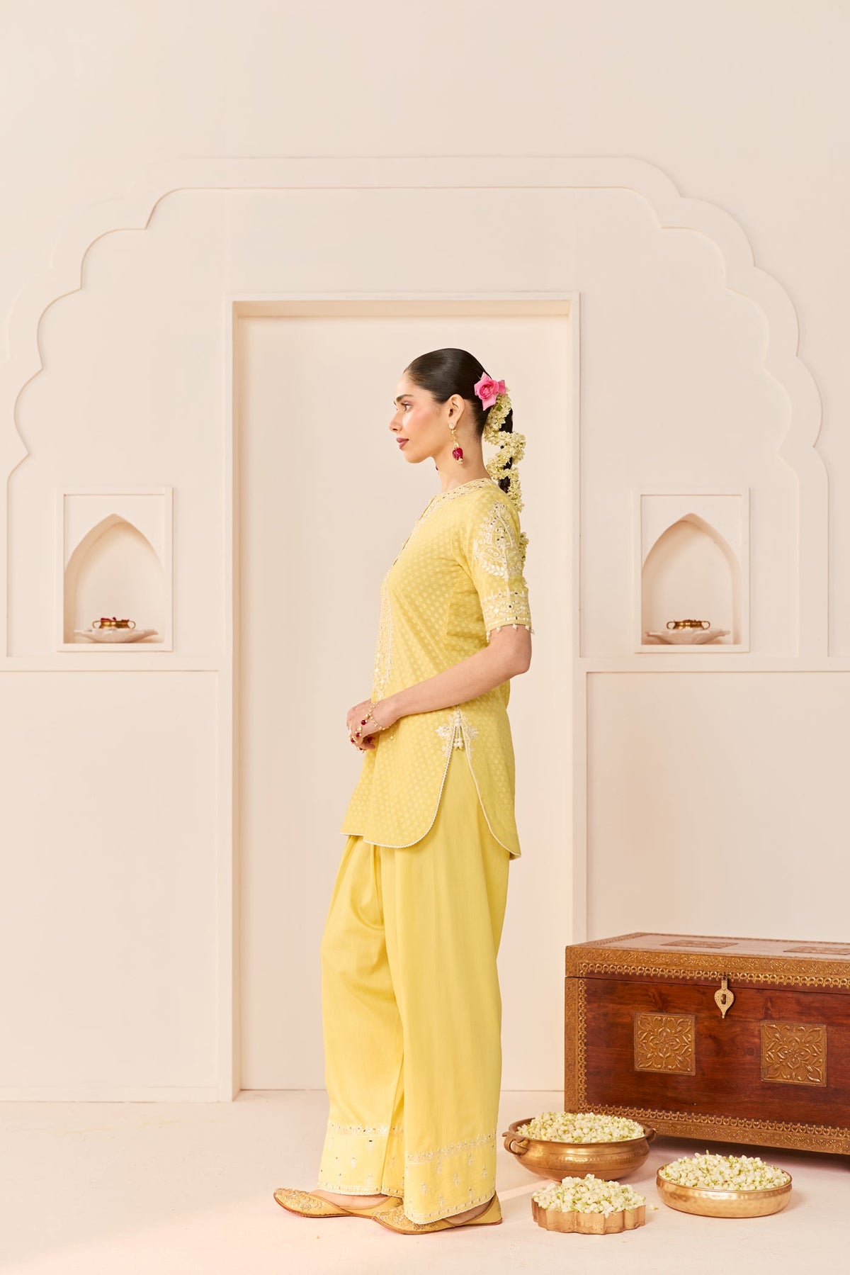 Anaisha - Lemon Yellow Short Kurta With Farshi Salwar (LXRTS)