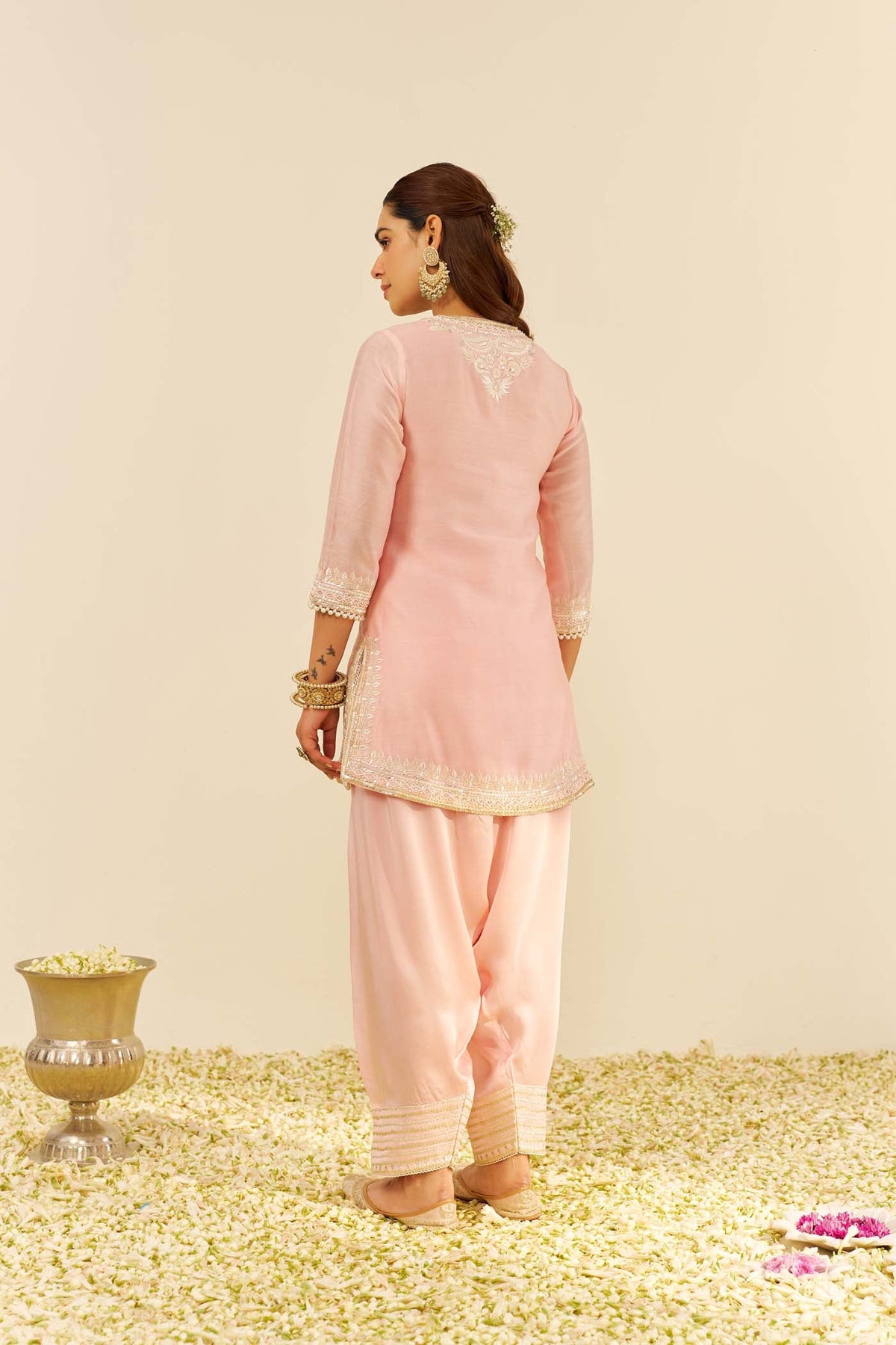 SARA - Blush Pink SHORT KURTA WITH  SALWAR