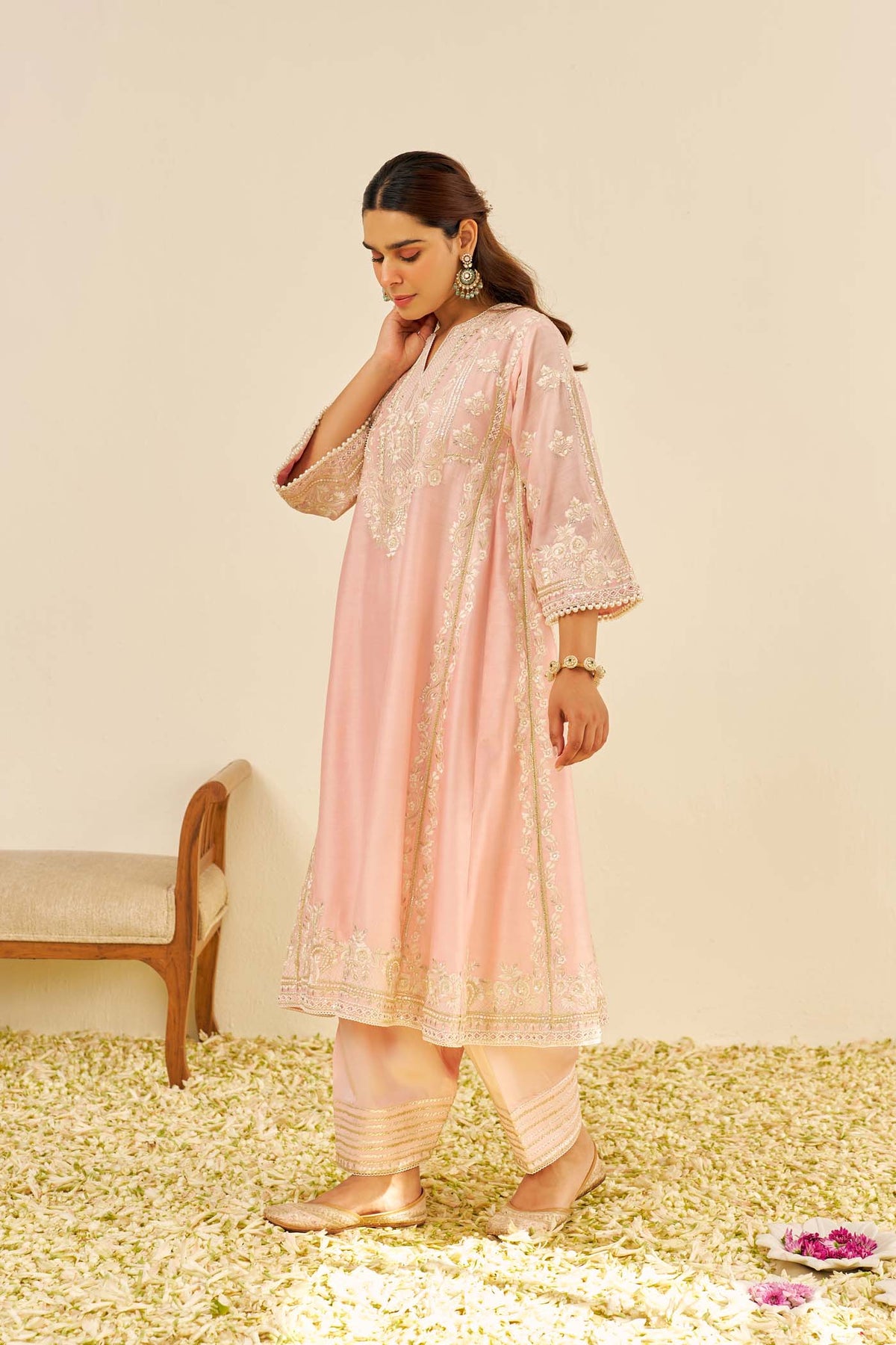 Maziya - Blush Pink Long Chauga With Salwar (LXRTS)