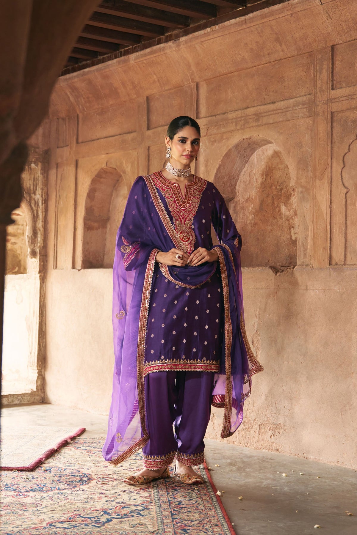 HAFSA - DEEP PURPLE CHAUGA WITH SALWAR