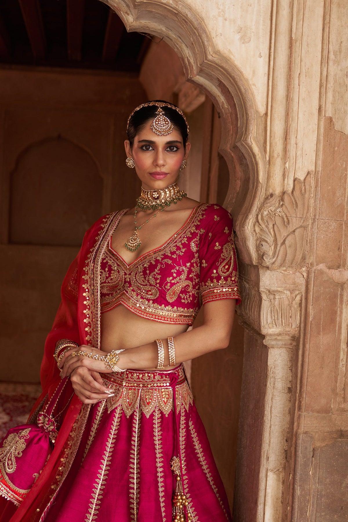 AMARA - Rani Hotpink LEHENGA