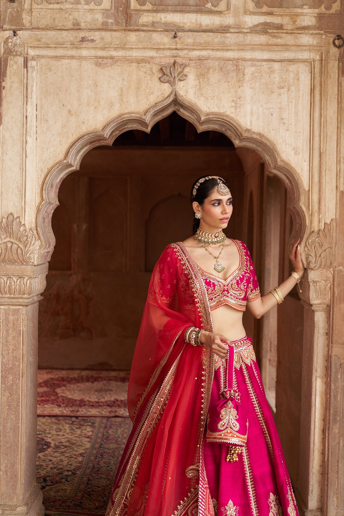 AMARA - Rani Hotpink LEHENGA
