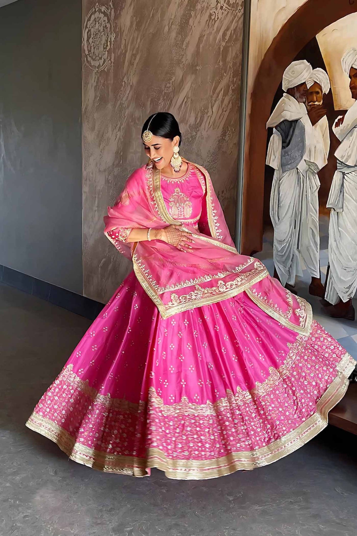 Alisha Pekha In Naaina- Flamingo Pink Lehnega Set with Dupatta