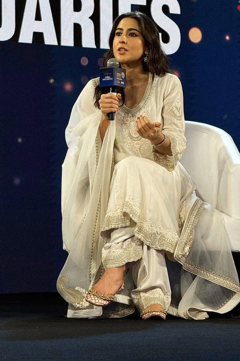 Sara Ali Khan V Neck Faria Daisy Ivory
